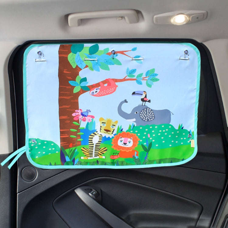 Car Large Rear Window Sunscreen Insulation Window Sunshade Cover, Size: 70*50cm, Snow Bear, Happy...