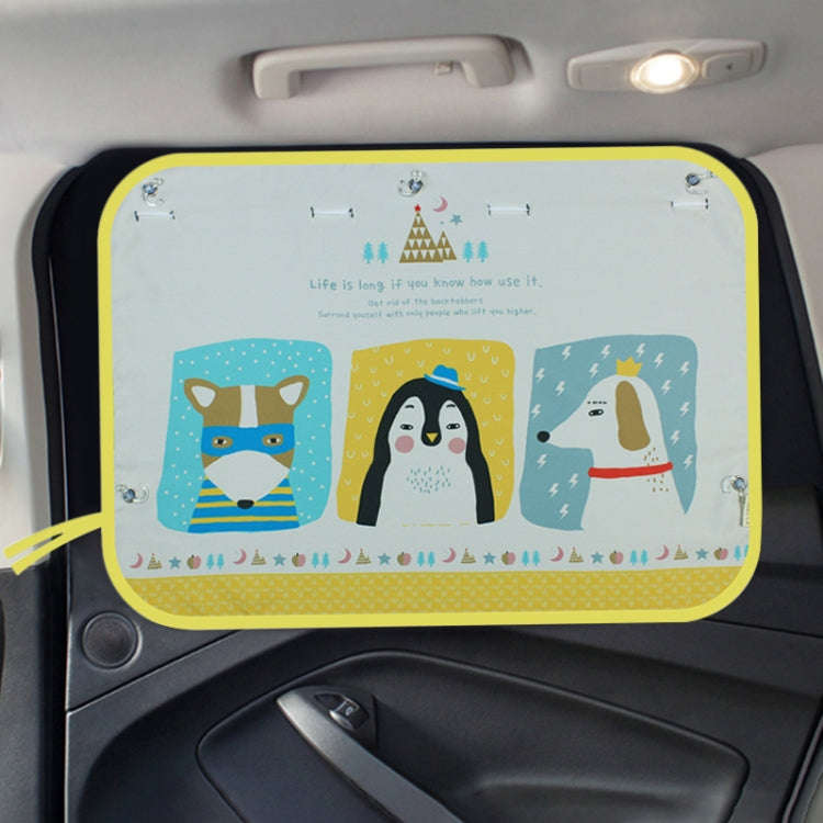 Car Large Rear Window Sunscreen Insulation Window Sunshade Cover, Size: 70*50cm, Snow Bear, Happy...