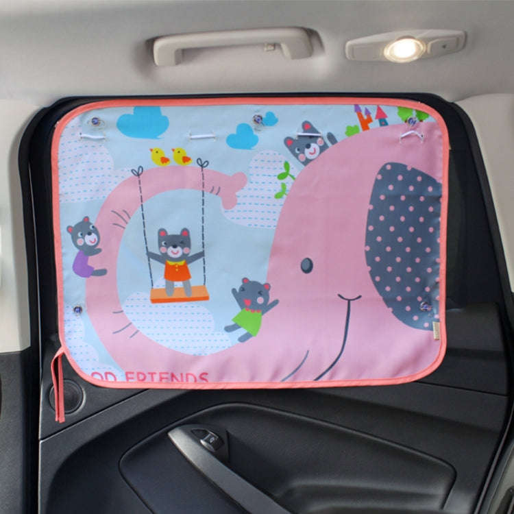 Car Large Rear Window Sunscreen Insulation Window Sunshade Cover, Size: 70*50cm, Snow Bear, Happy...