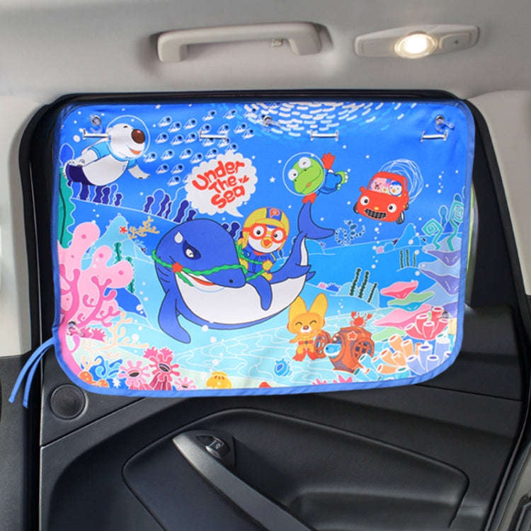 Car Large Rear Window Sunscreen Insulation Window Sunshade Cover, Size: 70*50cm, Snow Bear, Happy...