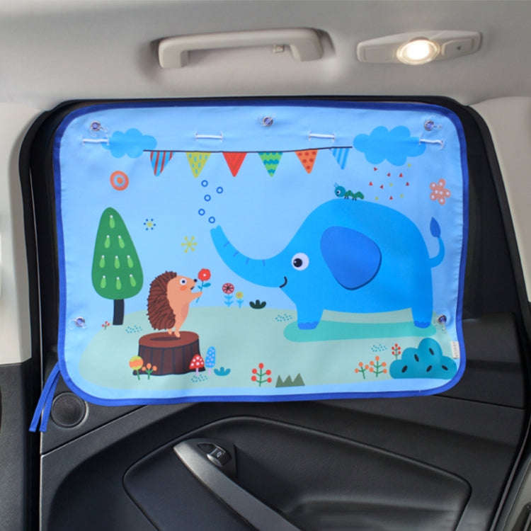Car Large Rear Window Sunscreen Insulation Window Sunshade Cover, Size: 70*50cm, Snow Bear, Happy...