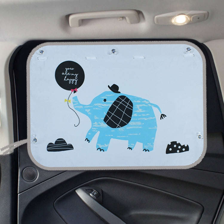 Car Large Rear Window Sunscreen Insulation Window Sunshade Cover, Size: 70*50cm, Snow Bear, Happy...