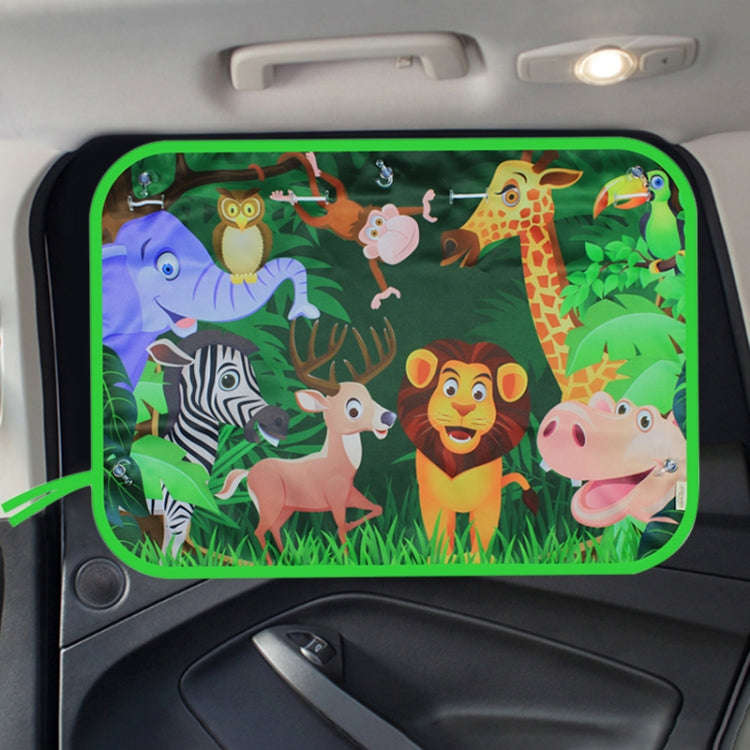 Car Large Rear Window Sunscreen Insulation Window Sunshade Cover, Size: 70*50cm, Snow Bear, Happy...