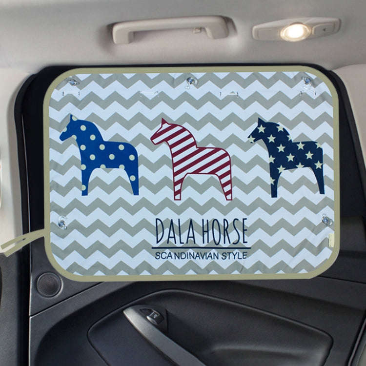 Car Large Rear Window Sunscreen Insulation Window Sunshade Cover, Size: 70*50cm, Snow Bear, Happy...