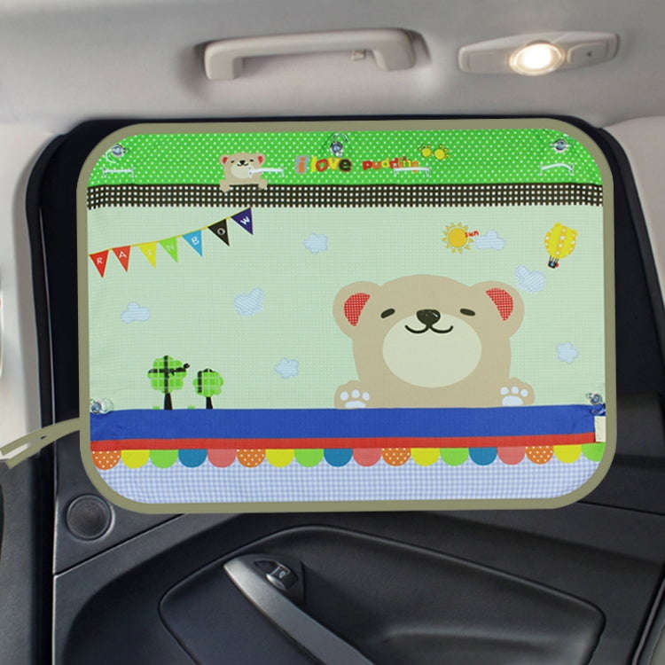 Car Large Rear Window Sunscreen Insulation Window Sunshade Cover, Size: 70*50cm, Snow Bear, Happy...