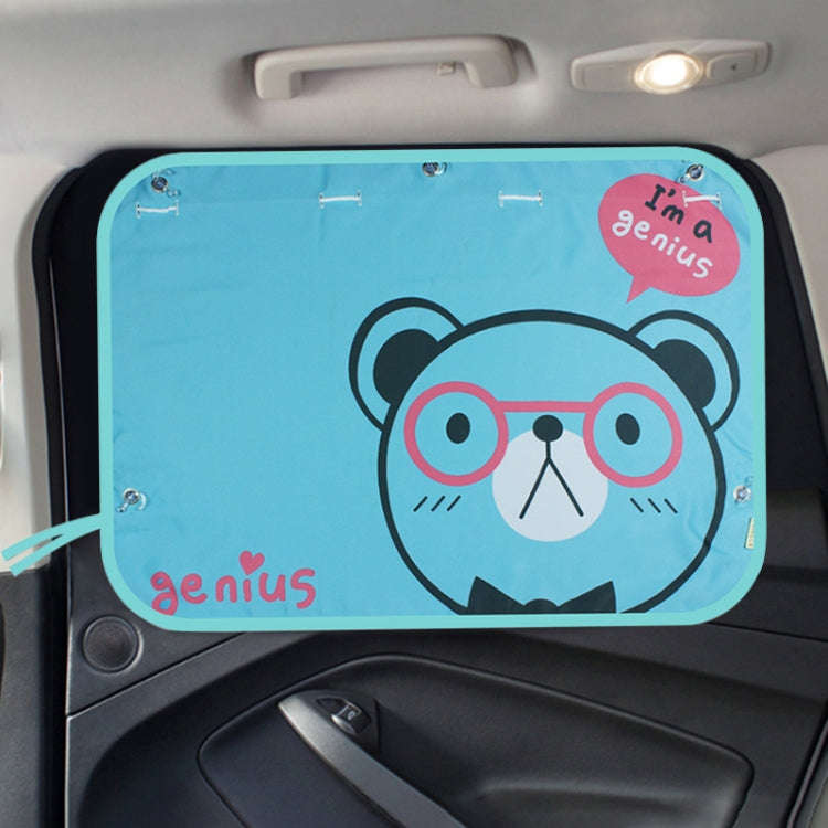 Car Large Rear Window Sunscreen Insulation Window Sunshade Cover, Size: 70*50cm, Snow Bear, Happy...