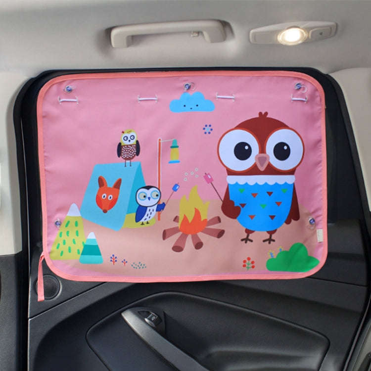 Car Large Rear Window Sunscreen Insulation Window Sunshade Cover, Size: 70*50cm, Snow Bear, Happy...