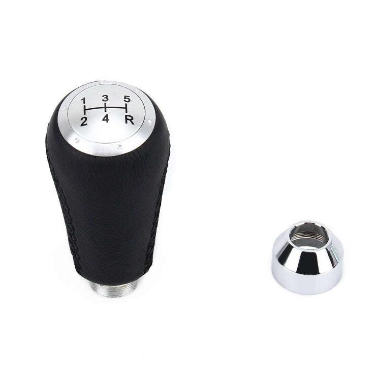 Universal Car Modified Shifter Black Leather Lever Manual 5-Speed Gear Shift Knob, 5-Speed Gear S...