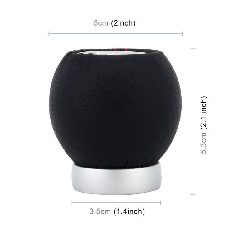 Universal Car Modified Shifter Black Leather Lever Manual 5-Speed Gear Shift Knob Adapter, 5-Speed