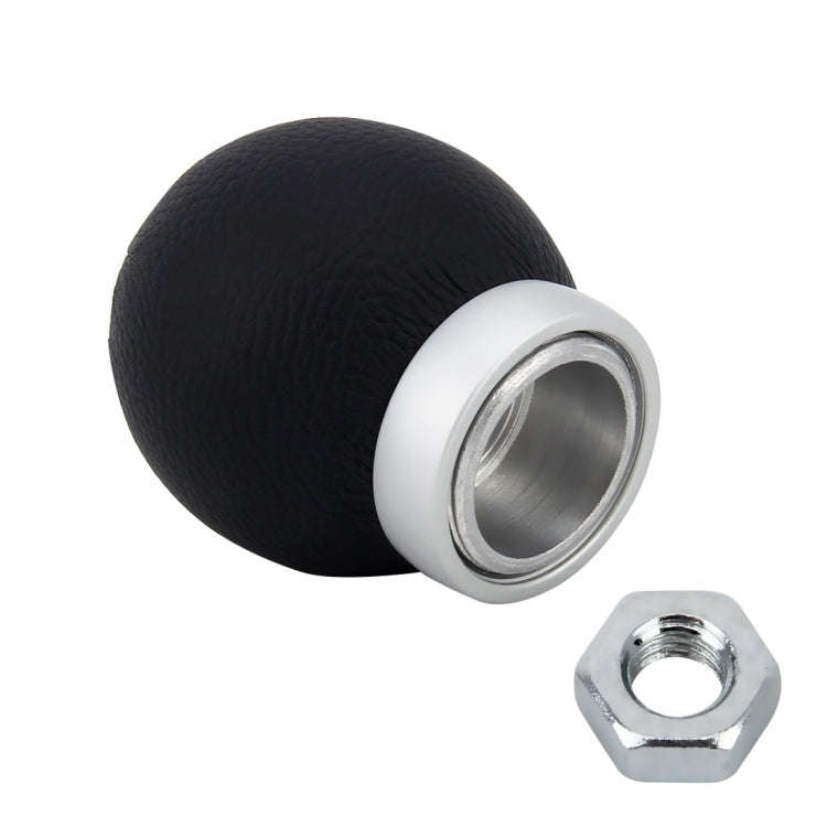 Universal Car Modified Shifter Black Leather Lever Manual 5-Speed Gear Shift Knob Adapter, 5-Speed