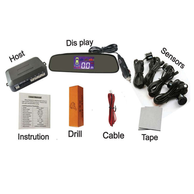 PZ-306-W Car Parking Reversing Buzzer 4.3inch LCD Screen Reverse Parking Sensors Automatic Wirele...
