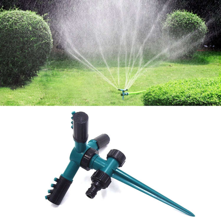 Automatic 360 Rotating Adjustable Garden Water Sprinklers Lawn Irrigation System with 3 Arm Spray...