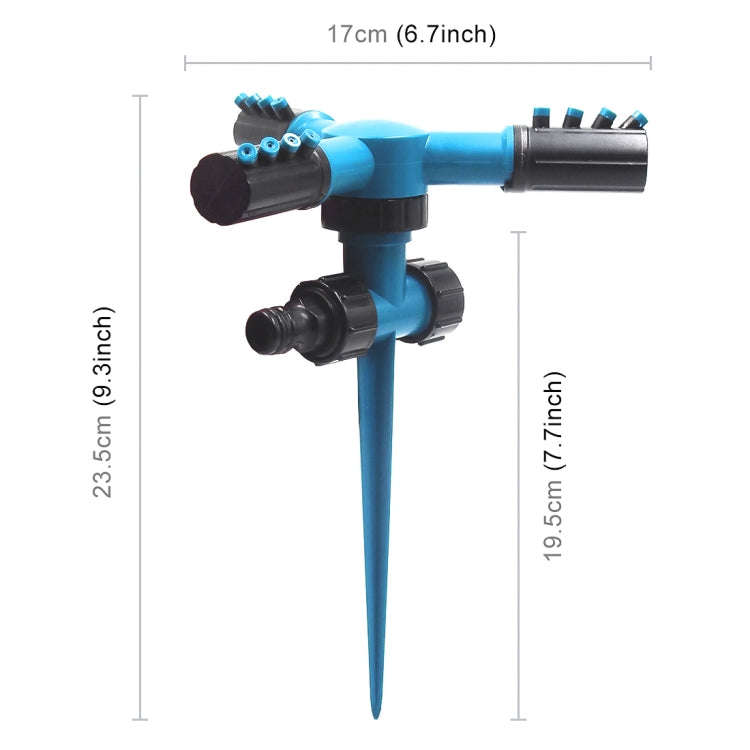 Automatic 360 Rotating Adjustable Garden Water Sprinklers Lawn Irrigation System with 3 Arm Spray...