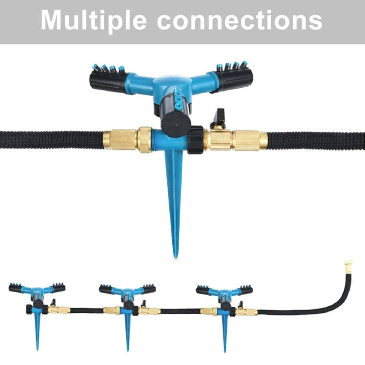 Automatic 360 Rotating Adjustable Garden Water Sprinklers Lawn Irrigation System with 3 Arm Spray...