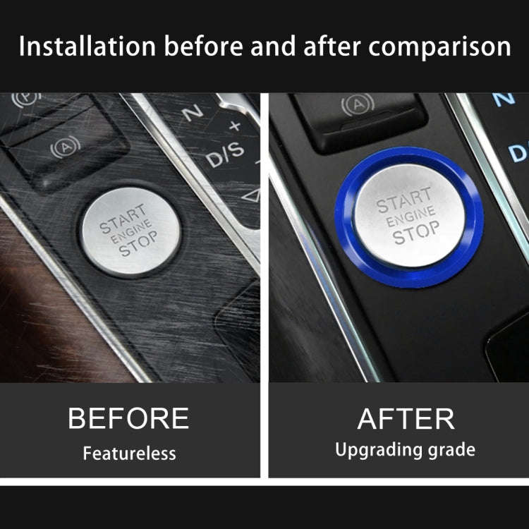Car Engine Start Key Push Button Ring Trim Aluminum Alloy Sticker Decoration for Audi, For Audi(E...