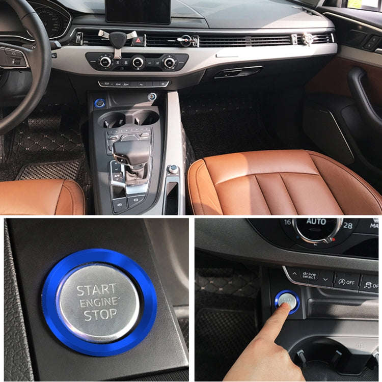 Car Engine Start Key Push Button Ring Trim Aluminum Alloy Sticker Decoration for Audi, For Audi(E...