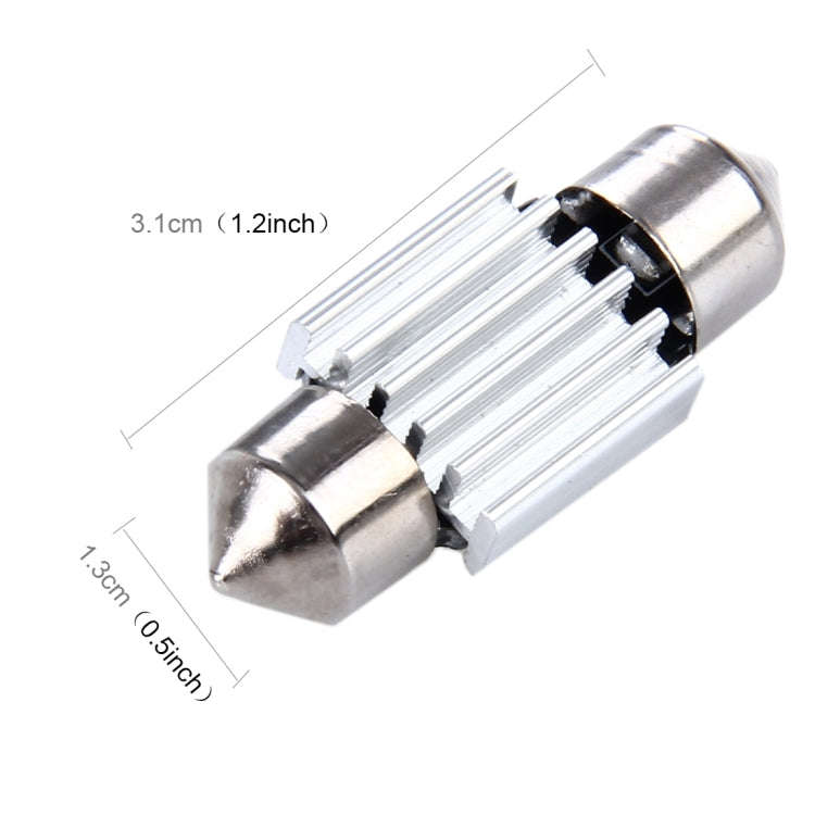 2 PCS 3W 200 LM 6000K 31MM 8 SMD-2835 LEDs Bicuspid Port Decoding Car Dome Lamp LED Reading Light...