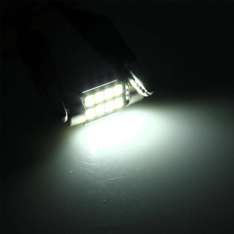 2 PCS 3W 200 LM 6000K 31MM 8 SMD-2835 LEDs Bicuspid Port Decoding Car Dome Lamp LED Reading Light...