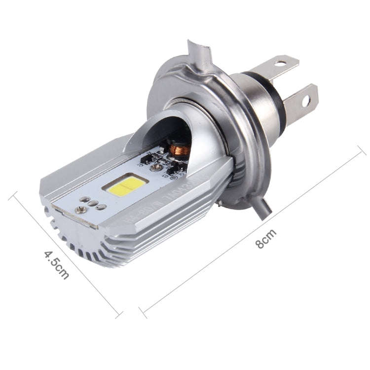 H4 12W 800lm 6000K COB LEDs Motorcycle Headlight Lamp, DC 6-80V, 12W 800LM