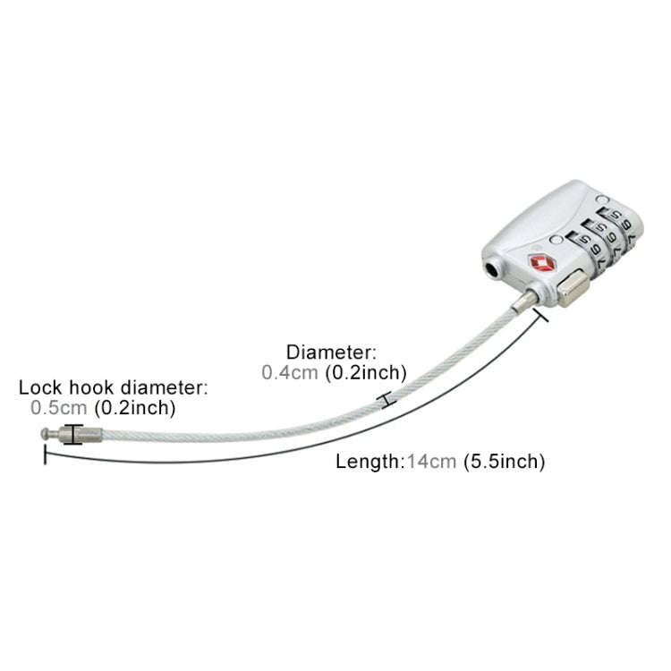 JASIT TSA719 Zinc Alloy 3-Digit Password TSA Lock Travel Luggage Padlock