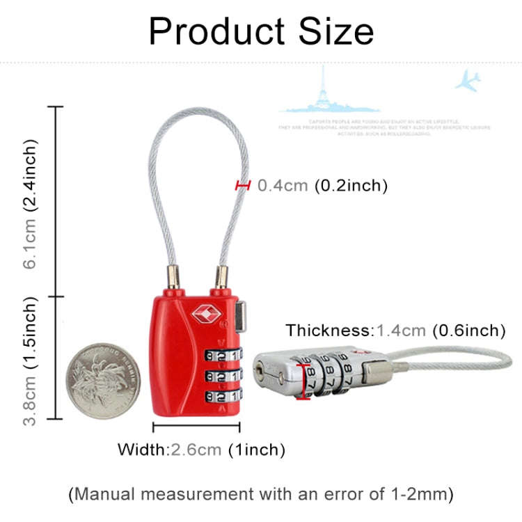 JASIT TSA719 Zinc Alloy 3-Digit Password TSA Lock Travel Luggage Padlock