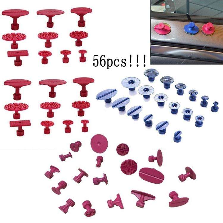 56 in 1 Auto PDR Plastic Ding Glue Tabs Paintless Dent Removal Car Repair Tools Kits Glue Puller ...