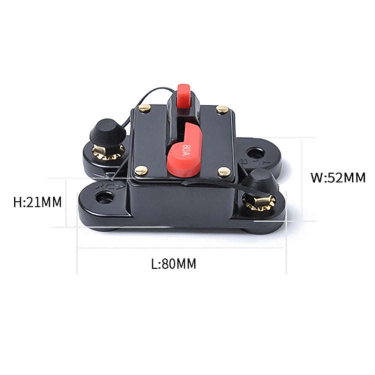 80A DC 12-24V Car Audio Stereo Circuit Breaker Automatic Reset Fuse Holder, 80A