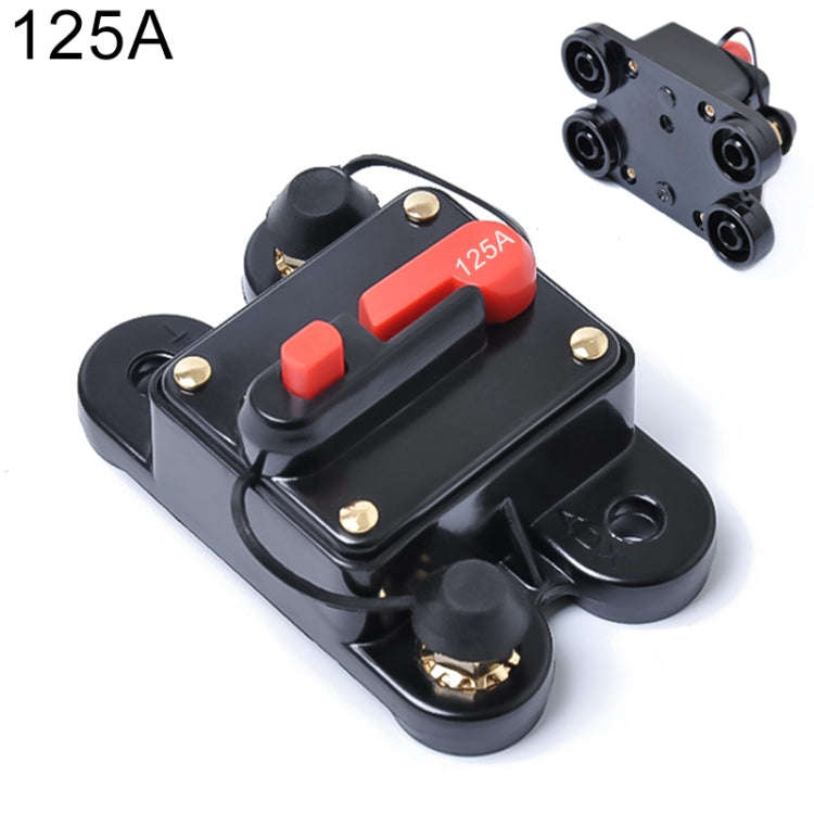 125A DC 12-24V Car Audio Stereo Circuit Breaker Automatic Reset Fuse Holder, 125A