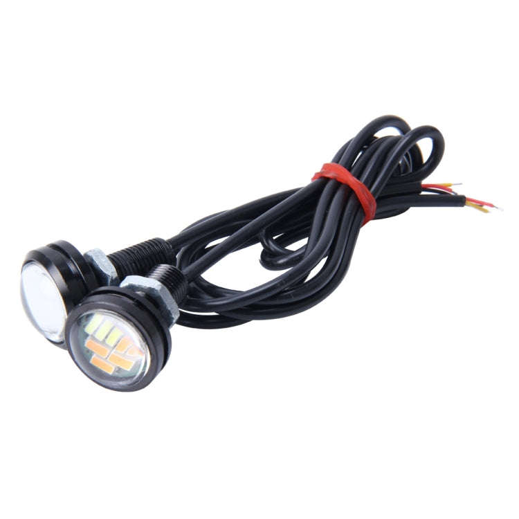 2 PCS 2W Car Auto Eagle Eyes Fog Light Turn Light with 12 SMD-4014 LED Lamps, DC 12V Cable Length...
