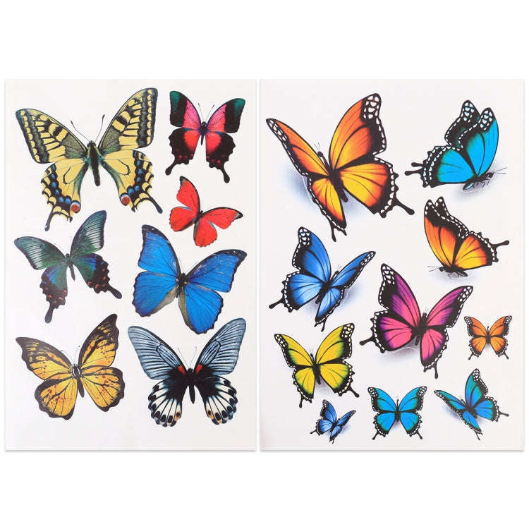 7 PCS Butterfly Shape Plastic Car Free Sticker, Butterfly