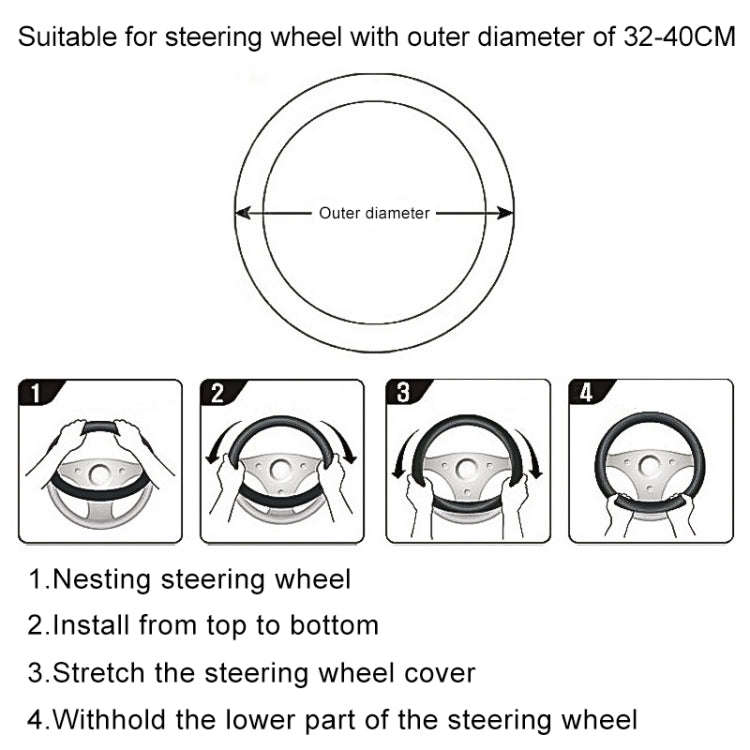 Crocodile Texture Universal Rubber Car Steering Wheel Cover For 34-48cm Wheel