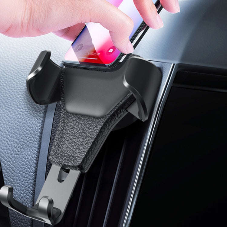 Litchi Texture Gravity Car Mount Phone Holder, Litchi Texture(Black), Litchi Texture(White)