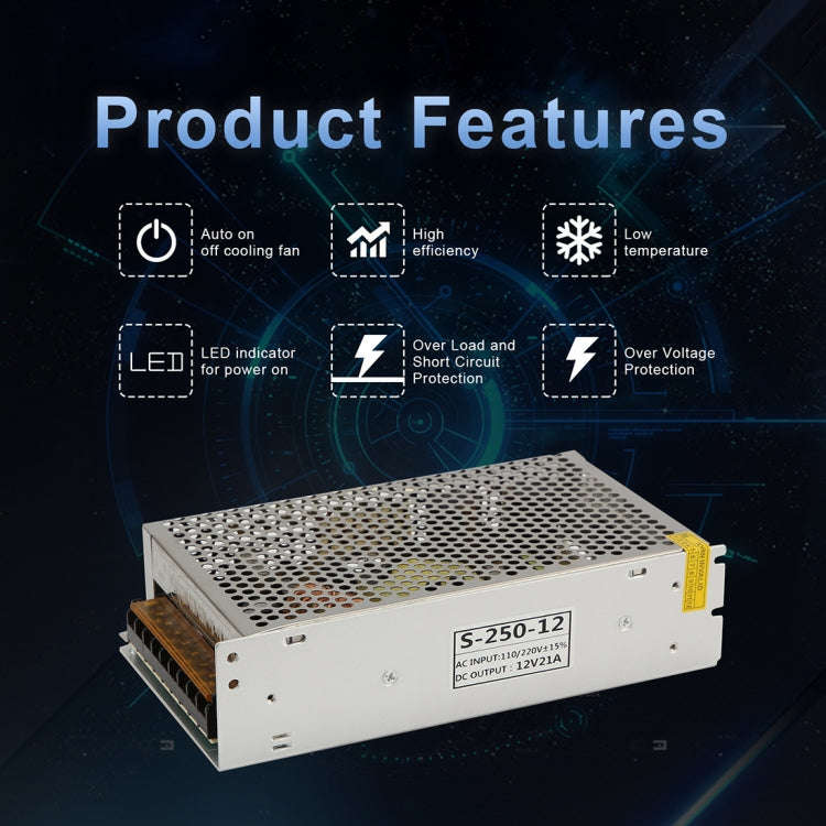 AC 110 / 220V to DC 12V 15A 180W Power Adapter AC-DC Converter Step Down Module, 15A 180W