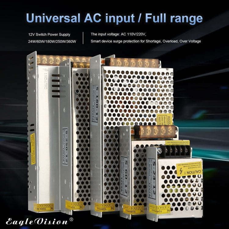 AC 110 / 220V to DC 12V 15A 180W Power Adapter AC-DC Converter Step Down Module, 15A 180W