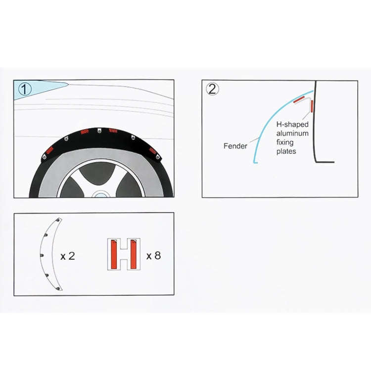 2 PCS 58cm Car Stickers Rubber Large Round Arc Strips Universal Fender Flares Wheel Eyebrow Decal...