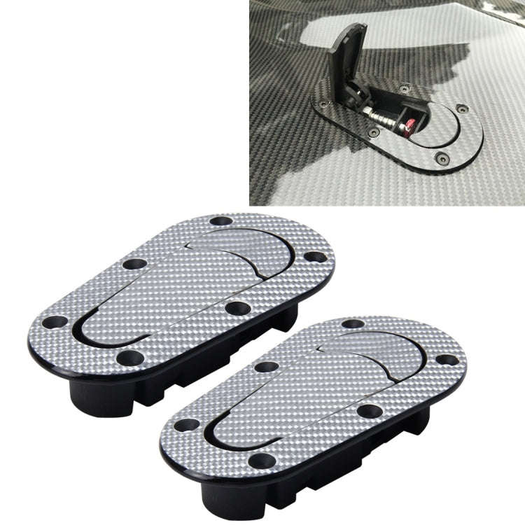 A Pair Car Cover Lock Modified Hood Lock General Racing Car Cover Lock, Carbon Grey, (Black), wit...