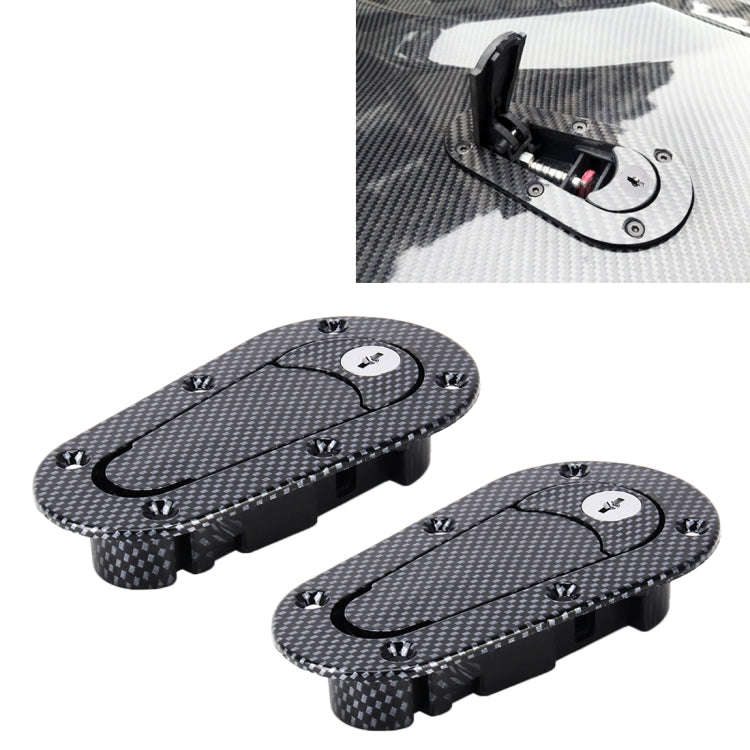 A Pair Car Cover Lock Modified Hood Lock General Racing Car Cover Lock, Carbon Grey, (Black), wit...