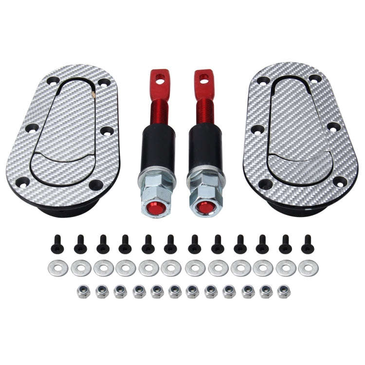 A Pair Car Cover Lock Modified Hood Lock General Racing Car Cover Lock, Carbon Grey, (Black), wit...