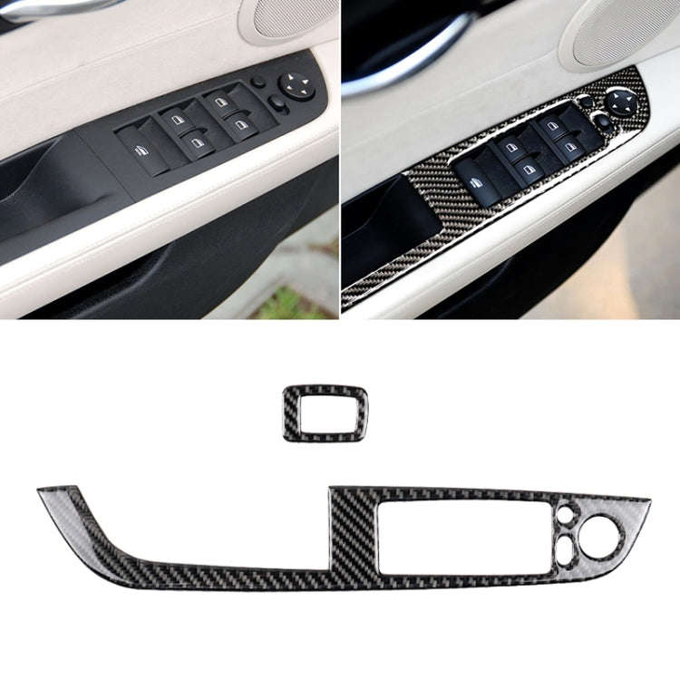Car Carbon Fiber Window Lift Panel With Folding Key Soild Decorative Sticker for Left Drive BMW Z...