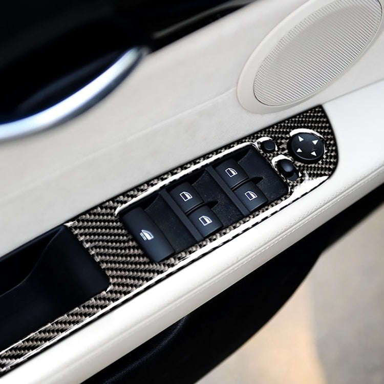 Car Carbon Fiber Window Lift Panel With Folding Key Soild Decorative Sticker for Left Drive BMW Z...