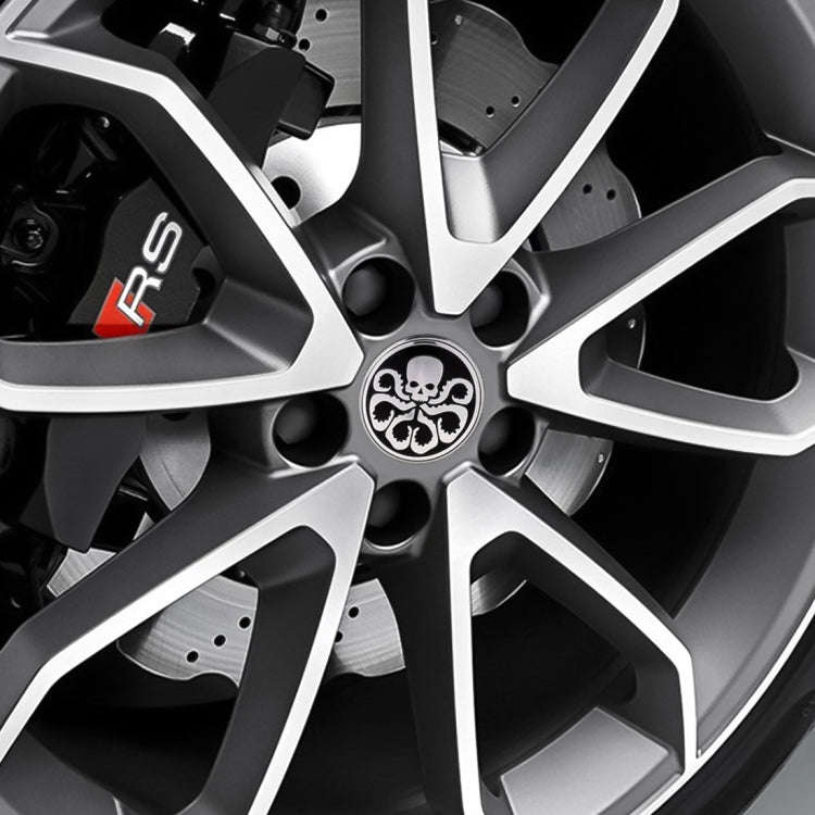 4 PCS Car-Styling Skull Pattern Wheel Hub Decorative Sticker, Diameter: 5.8cm, Skull Pattern