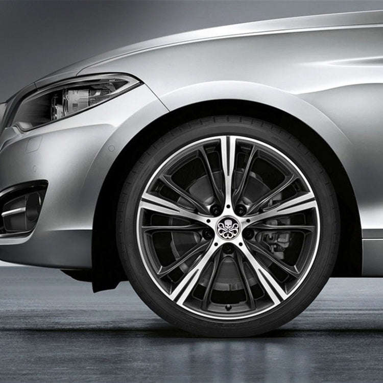4 PCS Car-Styling Skull Pattern Wheel Hub Decorative Sticker, Diameter: 5.8cm, Skull Pattern