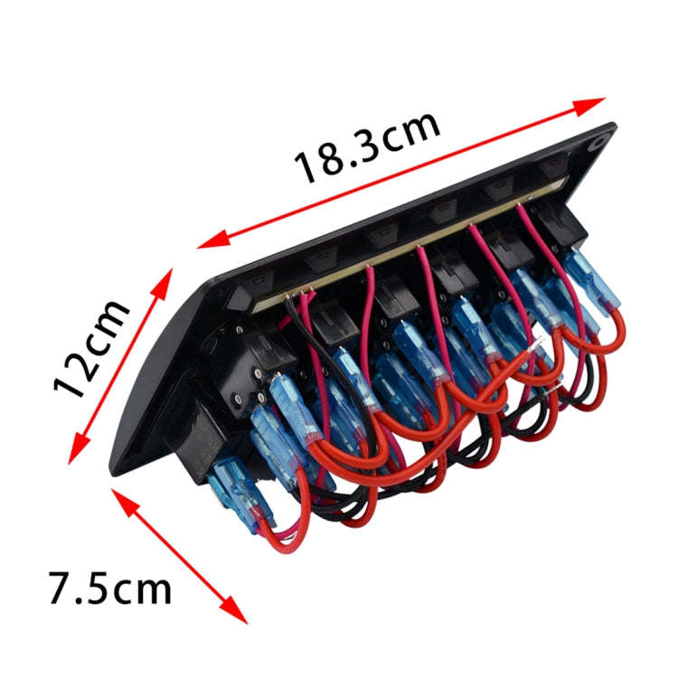 3Pin 6 Way Switches Combination Switch Panel with Light and Projector Lens for Car RV Marine Boat...