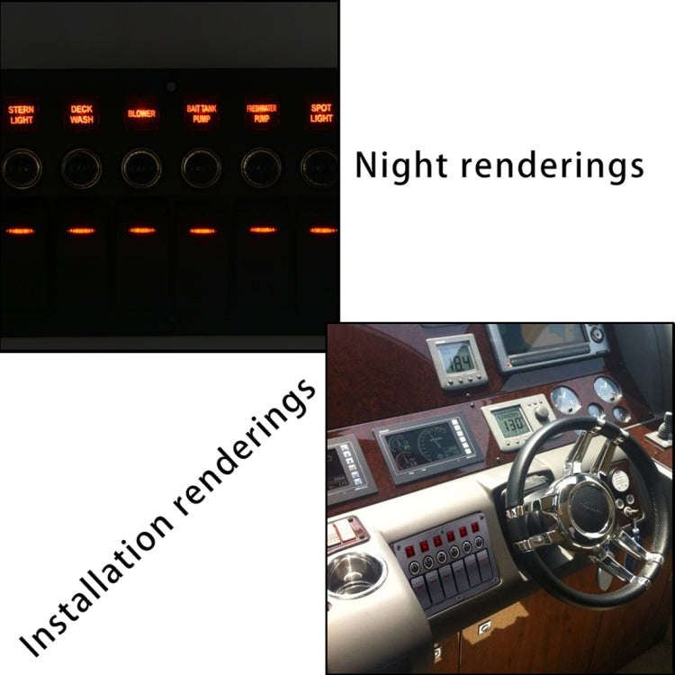 3Pin 6 Way Switches Combination Switch Panel with Light and Projector Lens for Car RV Marine Boat...