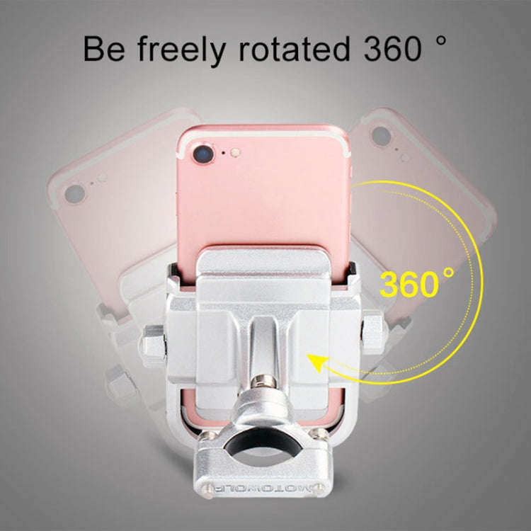 Motorcycle Handlebar Aluminum Alloy Phone Bracket, Suitable for 4-6 inch Device, Handlebar Alumin...