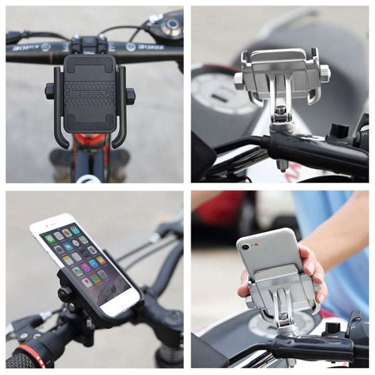 Motorcycle Handlebar Aluminum Alloy Phone Bracket, Suitable for 4-6 inch Device, Handlebar Alumin...