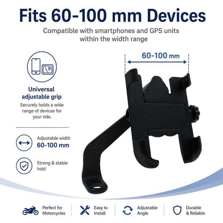 Motorcycle Rear View Mirror Aluminum Alloy Phone Bracket, Suitable for 60-100mm Device, Rear View...