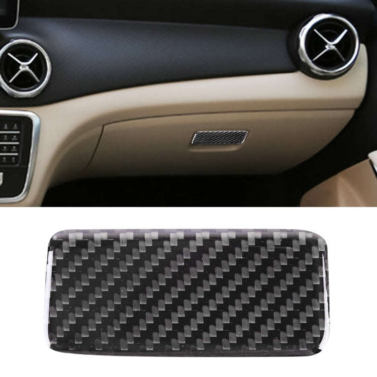 Car Carbon Fiber Central Control Storage Box Panel Decorative Sticker for Mercedes-Benz GLA 2015-...