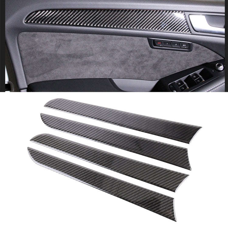4 PCS Car Carbon Fiber Inner Door Panel Decorative Sticker for Audi A4L / A5 / Q5 2009-2016, Inne...
