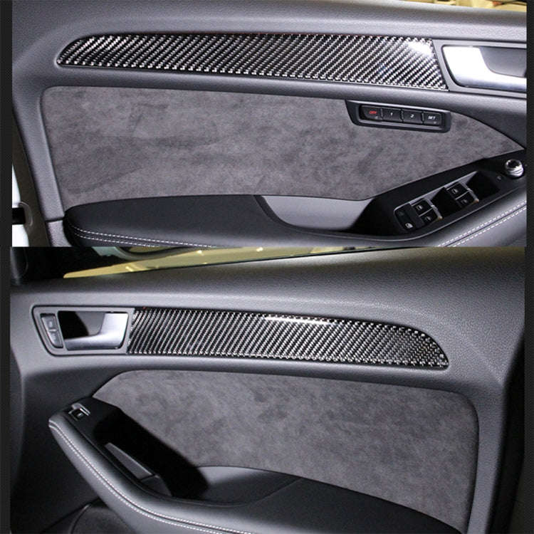 4 PCS Car Carbon Fiber Inner Door Panel Decorative Sticker for Audi A4L / A5 / Q5 2009-2016, Inne...